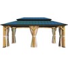 EROMMY 12'x20' Metal Frame Double Roof Gazebo, Outdoor Hardtop Gazebo, Permanent Gazebo Pavilion for Patio - 3 of 3