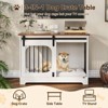 39.4'' Wooden Dog Crate Furniture TV Stand, Dog Kennel for Small/Medium/Large Dogs, End Side Table Dog Crates with Soft Cushion, Arched Door Design - 2 of 4