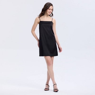 Женские платья A New Day Women's Satin Mini Shift Dress - A New Day™ Black M — фото 2