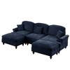 Modular U-Shaped Sectional Sofa with Flared Arms & Movable Ottomans - 4 of 4