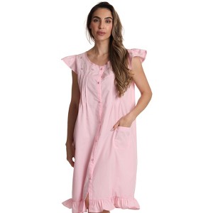 Dreamcrest Cap Sleeve Woven Nightgown with Floral Embroidery - Cute PJ Sleepwear - 1 of 3