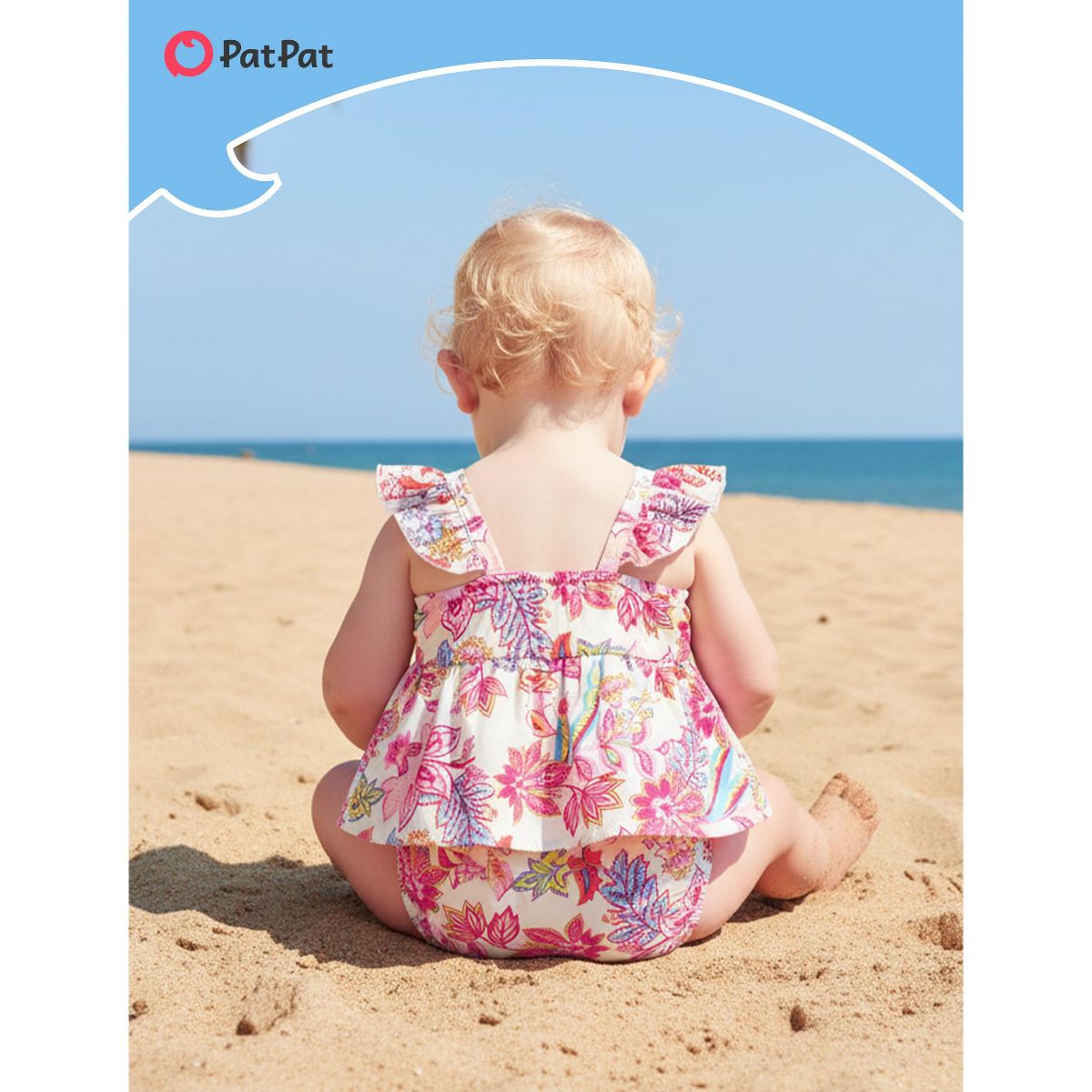 PATPAT Tropical Palm Family Matching Sets Mom and Me Printed Midi Dresses - thumbnail 3