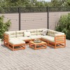 vidaXL Patio Sofa Set Modular Sofas and Outdoor Stools 8 Piece Solid Wood Pine - 3 of 4