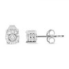 Haus of Brilliance Silver 1/2 Cttw Miracle Set Diamond Stud Earring - 2 of 4