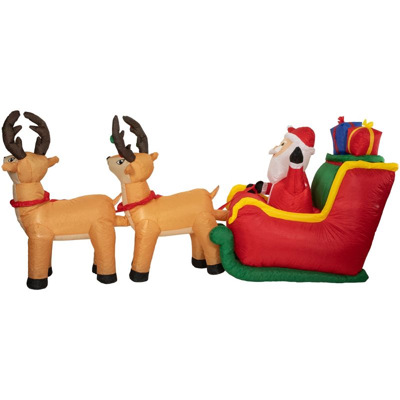 Northlight 8' Inflatable Santa's Sleigh and Reindeer Outdoor Christmas Decoration, 5 of 6