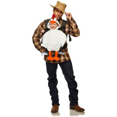 Seeing Red Chicken & Farmer Adult & Infant Carrier Costume | One Size