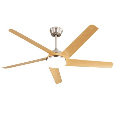 Sofucor 52'' Ceiling Fans with Lights and Remote for Living Room Patio Silver+Yellow