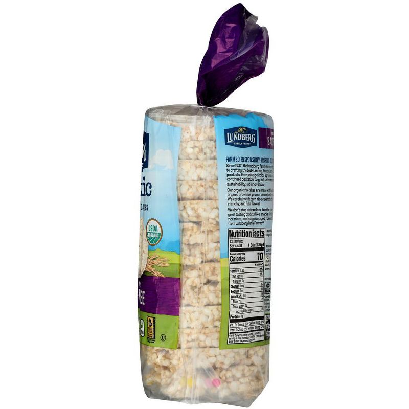 Lundberg Organic Salt-Free Brown Rice Whole Grain Rice Cakes - Case of 6/8.5 oz, 4 of 7