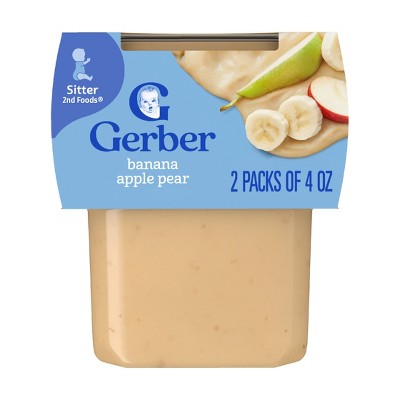 Gerber Baby Food Stage 2 Banana Apple Pear Puree Tub - 2ct/8oz