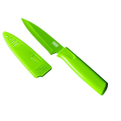 Kuhn Rikon 4-inch Nonstick Colori Serrated Paring Knife Green : Target