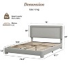 Dyonery Boucle Bed Frame,Upholstered Bed Frame with Headboard,Modern Cream Bed Frame,Soft Rounded Corners,No Box Spring Required,Adjustable Headboard - 2 of 4