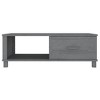 vidaXL Coffee Table Honey Brown Solid Pine Wood, Engineered Wood 39.4 x 21.7 x 13.8 in - Dark Gray - 4 of 4