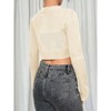 Clearlove Oversized Bolero Shrug Cropped Cardigan for Women Long Sleeve Sweater Eyelet Knit Open Front Cardigan - 2 of 4
