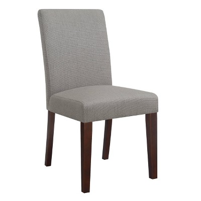 Ash Gray High-Back Linen Upholstered Parsons Side Chair