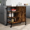 vidaXL Kitchen Trolley Smoked Oak 34.4 in.x15.2 in.x33.3 in. Engineered Wood - 3 of 4