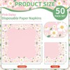 DYLIVeS Pink Daisy Party Napkins, Daisy Cocktail Luncheon Paper Napkins Summer Picnic Napkins Spring Flower Daisy Party Supplies for Girls Birthday - 2 of 4