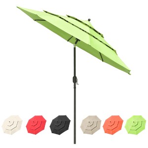 Yescom 10 ft 3 Tier Patio Umbrella with Crank Handle Push to Tilt Garden Home Green - 1 of 4