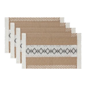 REGALWOVEN Cotton Linen Washable Indoor Outdoor Placemats 20" x 12" 4 Pcs - 1 of 4