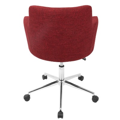 Celtic Red Fabric Swivel Arm Chair with Metal Base