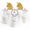 Big Dot of Happiness Rainbow Unicorn - Dessert Cupcake Toppers - Magical Unicorn Baby Shower or Birthday Party Clear Treat Picks - Set of 24 - 2 of 4