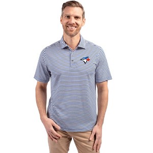 Toronto Blue Jays Cutter & Buck Virtue Eco Pique Stripe Recycled Mens Polo - 1 of 1