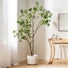 Okak 83IN Artificial Pieris Tree with Slim Branches and Green Leaves, Plants Decor with Pre-Potted Design, Faux Tree for Indoor Use, Green - 3 of 4