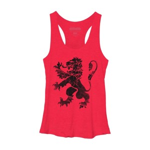 Women's Design By Humans Black Lion Rampant By Snazzygaz Racerback Tank Top - 1 of 3