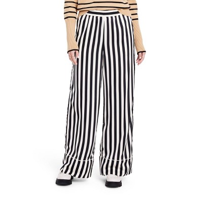 Women's Striped Wide-Leg Trousers - La Ligne x Target Black/White