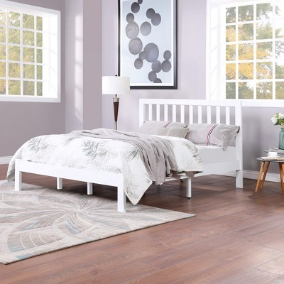 Wooden Bed Frame With Headboard, Acacia Wood Platform Bed With Wood Slat Support, No Box Spring Needed, Easy Assembly, 84"Lx63.5"Wx43.5"H