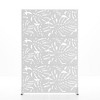 PexFix 72 in. x 47 in. Outdoor Metal Privacy Screen Garden Fence in Leaf Pattern in White - 3 of 4