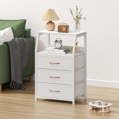 Nightstands with 3, 4, 5 Drawers, Fabric Small Dresser Organizer Vertical Storage Tower for Bedroom, Closet, Hallway