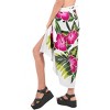 LA LEELA Women's Beach Bikini Swimwear Cover up Wrap Skirt Bathing suit Summer Wraps Sarong Swimsuits for Women One Size White, Floral - 3 of 4