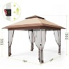 Pop Up Gazebo, 10x10 Outdoor Canopy Tent with Mosquito Netting, Pop Up Canopy Tent with Curtains/Adjustable Height/Wheeled Carrying Bag - 2 of 4