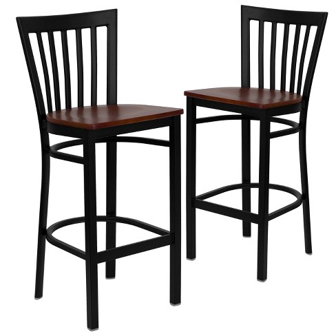 Emma and Oliver 2 Pack School House Back Metal Restaurant Barstool - image 1 of 4