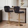 Leovsnove Barstools Set of 2 Modern Swivel Pub Height Barstool, High Dining Chair with Velvet Seat, Backrest, Armless Hydraulic Counter Stool - 3 of 4