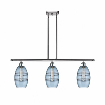 Vaz - 3 Light Stem Hung Island In Industrial Style-8.63 Inches Tall and 36 Inches Wide