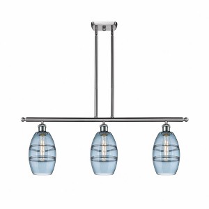 Vaz - 3 Light Stem Hung Island In Industrial Style-8.63 Inches Tall and 36 Inches Wide - 1 of 1