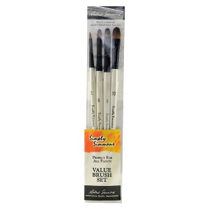Robert Simmons Simply Simmons Short Handle Brush Sets, Just Filberts Set, 4-Piece - 1 of 1