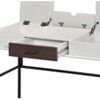 CAVINAS Home Office Desk Modern Writing Desk with Storage Space and Pull-Out Desktop for Study - 4 of 4