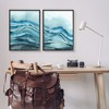 Stupell Industries Abstract Blue Wave Seascape Tranquil Ocean 2pc Framed Giclee Art Set, Black, 24" x 30" - 2 of 4
