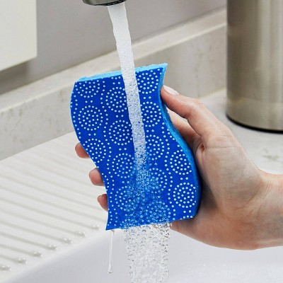 Stay Fresh Blue Non-Scratch Scrub Dots Sponges, 3 Pack