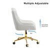 Racxily Armless Office Chair, Velvet Office Desk with Wheels, Adjustable Swivel Accent Chairs, Vanity Seat for Small Spaces - 4 of 4