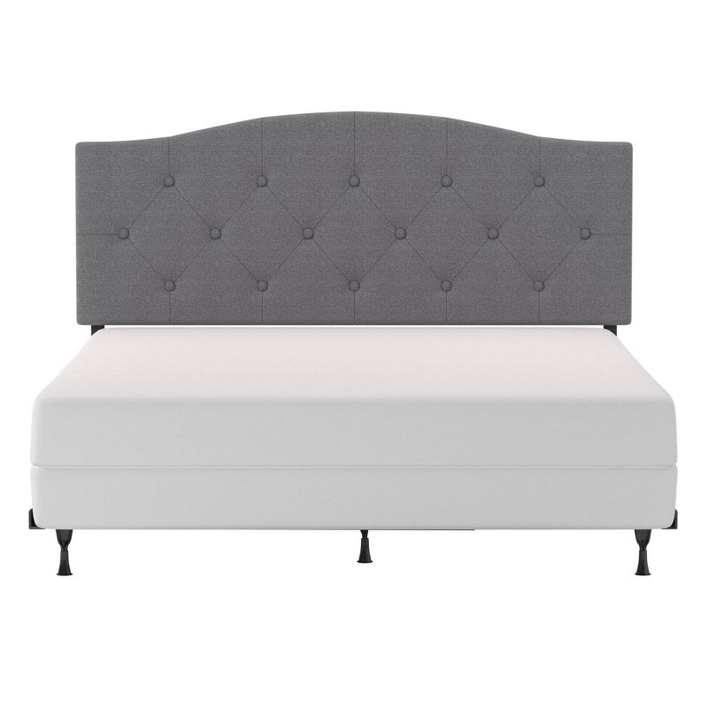 Full/Queen Provence Upholstered Arch Adjustable Tufted Headboard with Frame Glacier Gray Fabric - Hillsdale Furniture, 4 of 11