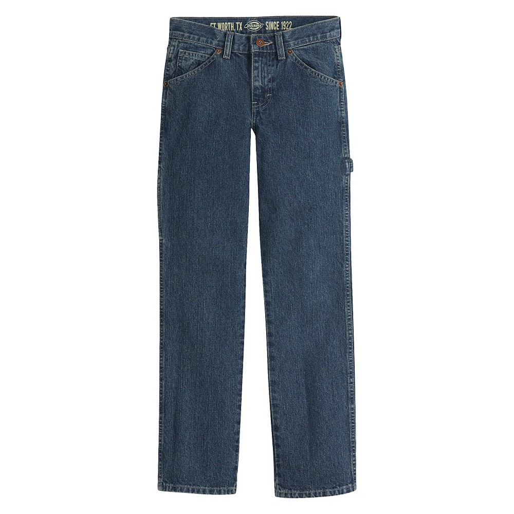 Size 4 Dickies Boys' Denim Carpenter Jeans - Denim 4, Blue