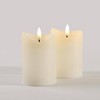 LumiPur 2pk 2.75"x4" Basics Flameless Flickering Wax Pillar LED Candles  Linen White - 3 of 4