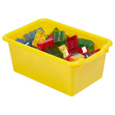 Yellow Stackable Plastic Kids Storage Bins, Set of 10