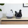 HomeRoots Set of Two Black And White Terracotta Chicken Figurines - 2 of 4