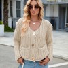 Womens Chunky Knit Cardigan Loose Soft Cozy Oversized Sweater Jacket - 3 of 4