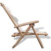 vidaXL Sun Lounger White Bamboo, Canvas Standard Foldable Sun Lounger - 4 of 4
