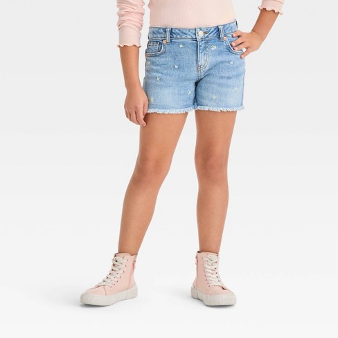 Peach Pink Women's Fashion Stretch Denim Mid Rise Shorts – Lookbook Store